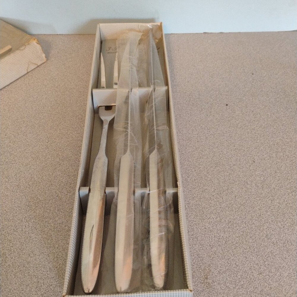 Godinger Silver Vintage 3 Pc Stainless Steel Carving Set New in Box